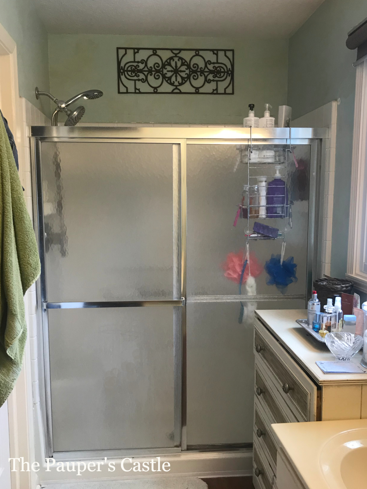 How to Paint a Brass Shower Frame for $30 (Shower Door DIY)